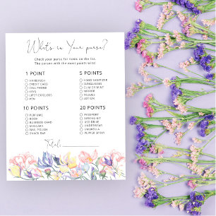 Papier Jeu baby shower floral Qu'est-ce qu'il y a dans vo