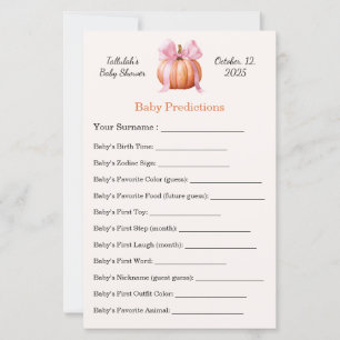 Papier Jeu baby shower Prédictions des bébés Fun Part