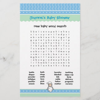 Papier Jeu baby shower - Recherche Word