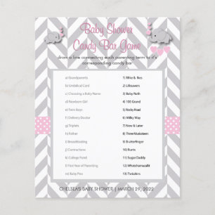 Papier Jeu Baby shower rose et gris éléphant