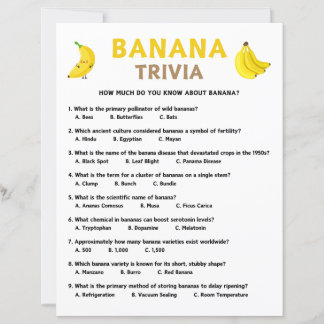 Papier Jeu Banana Trivia