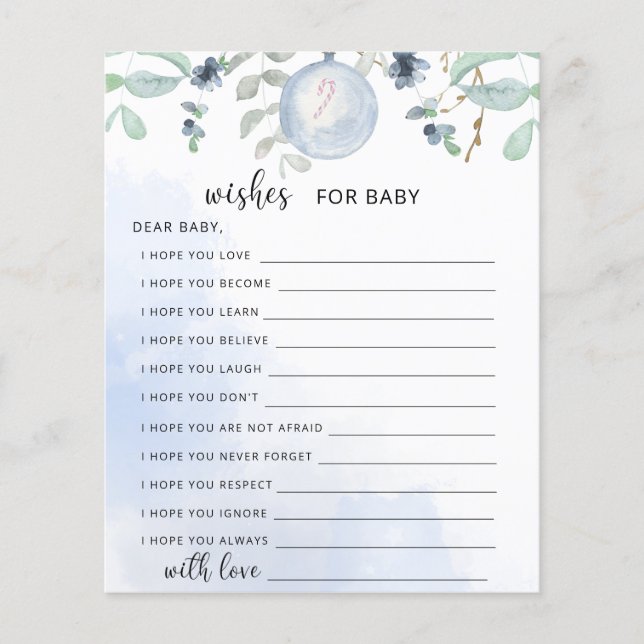 Papier Jeu Blue Winter Party | voeux pour le jeu pour béb (Devant)