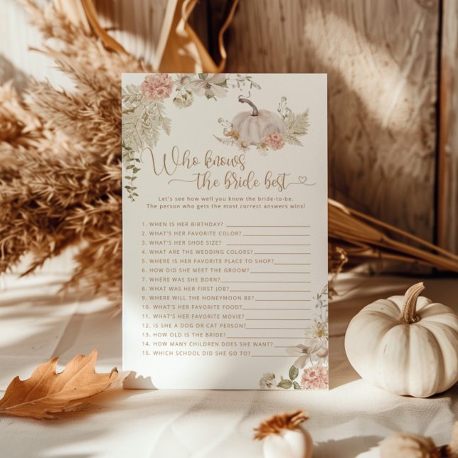 Papier Jeu Boho automne citrouille Qui connaît le mieux l (Créateur téléchargé)