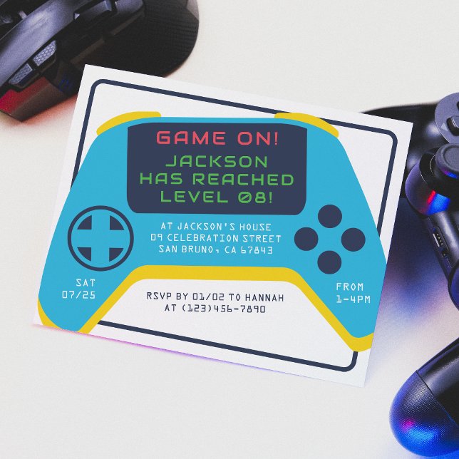 Papier Jeu Budget Sur Niveau Vidéo Jeu Garçon Anniversair (Créateur téléchargé)