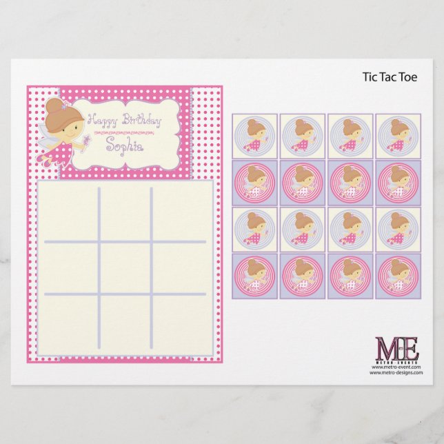 Papier Jeu d'anniversaire fée (Devant)