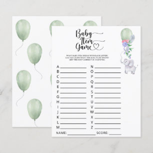 Papier Jeu d'article bébé éléphant. Jeu de baby shower