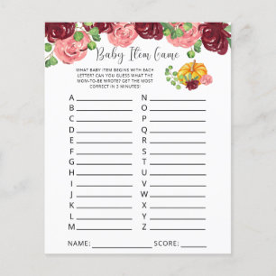 Papier Jeu d'article pour bébé citrouille. Jeu baby showe