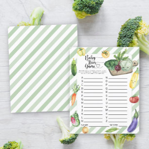 Papier Jeu d'article pour bébé. Veggie Baby shower Jeu