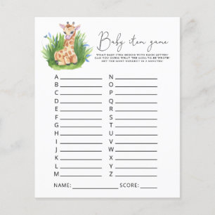 Papier Jeu d'articles pour bébé girafe. Jeu pour baby sho
