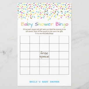 Papier Jeu de Baby shower à arroser de crème glacée