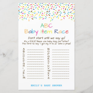 Papier Jeu de Baby shower à arroser de crème glacée