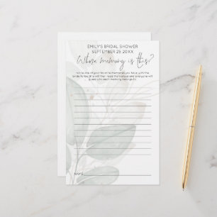 Papier Jeu de Baby Shower : À qui appartient ce souvenir 