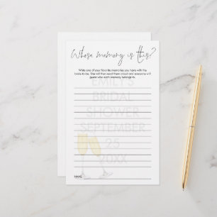 Papier Jeu de Baby Shower : À qui appartient ce verre de 