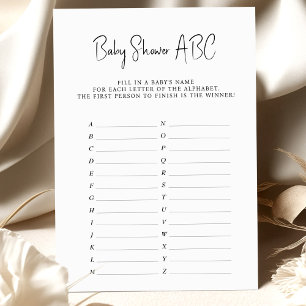 Papier Jeu de Baby Shower ABC Noms Minimaliste