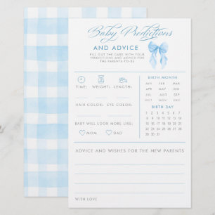 Papier Jeu de Baby Shower Arc de Prédictions et Conseils