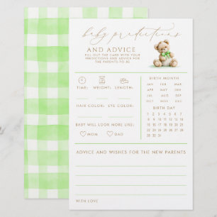 Papier Jeu de baby shower Baby Predictions & Advice Bear