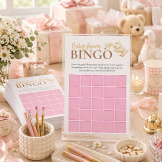Papier Jeu de baby shower Bingo Bébé Fille Silly Goose