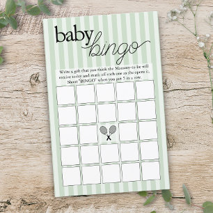 Papier Jeu de baby shower Bingo Bébé Tennis Prépa Chic Ve