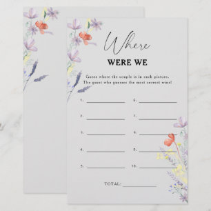 Papier Jeu de baby shower Boho Floral Où étions-nous