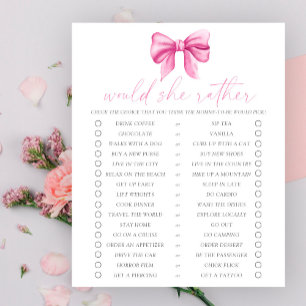 Papier Jeu de baby shower 'Bow baby shower Would She Rath