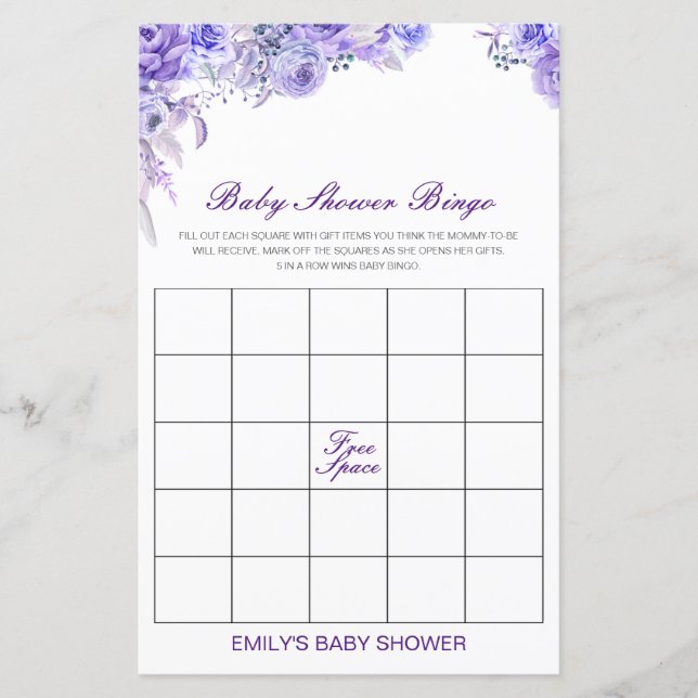 Papier Jeu de Baby shower de Bingo de bébé modifiable IMP (Devant)