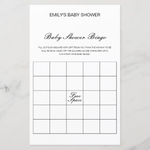 Papier Jeu de Baby shower de Bingo de bébé modifiable IMP