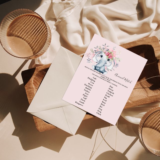 Papier Jeu de Baby shower de correspondance avec les anim (Créateur téléchargé)