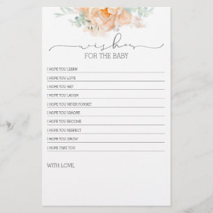 Papier Jeu de Baby shower de fleurs douces