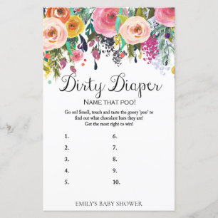 Papier Jeu de Baby shower de jardin fleuri IMPRIMÉ
