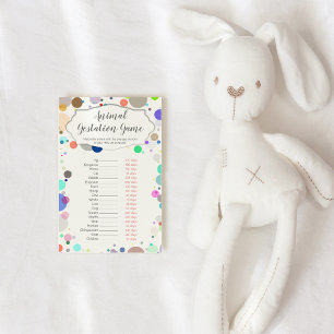 Papier Jeu de Baby shower de la manifestation animale   R