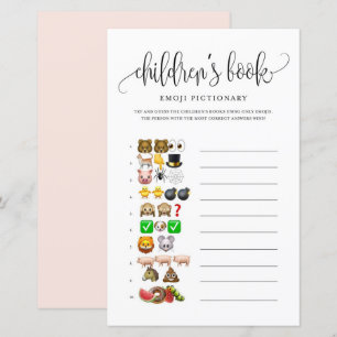Papier Jeu de Baby shower de livre pour enfants à script 