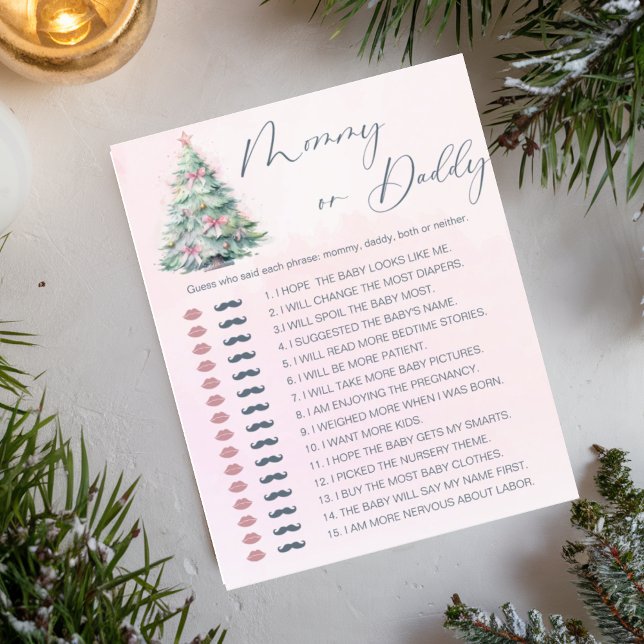 Papier Jeu de baby shower de maman ou papa rose d'hiver (Créateur téléchargé)