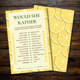 Papier Jeu de Baby Shower de Mariage au Citron   Préférer