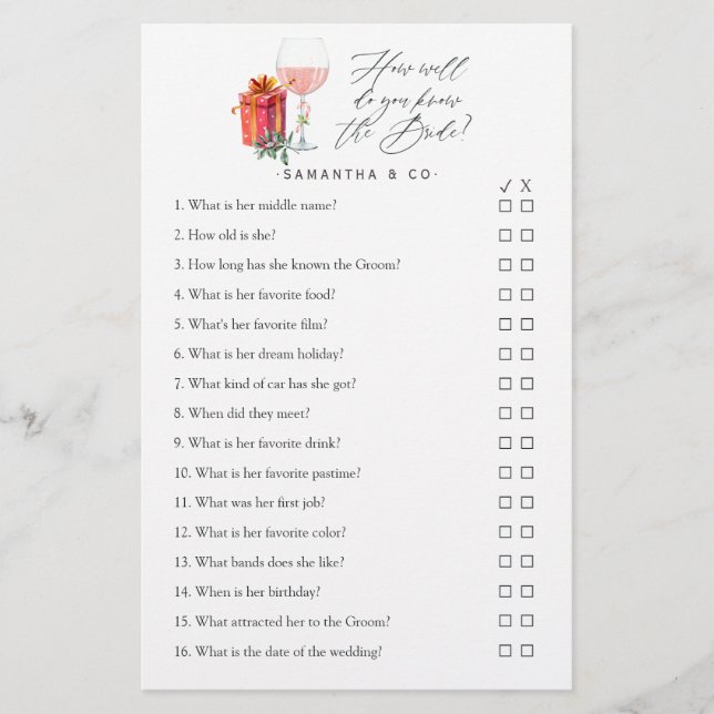 Papier Jeu de Baby Shower de Noël pour un Mariage Rétro (Devant)