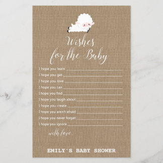 Papier Jeu de Baby shower de petit agneau IMPRIMÉ
