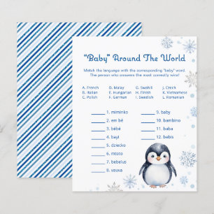 Papier Jeu de Baby shower de pingouin - Baby Around World