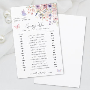Papier Jeu de Baby Shower "Devine qui" Fleur Sauvage Papi
