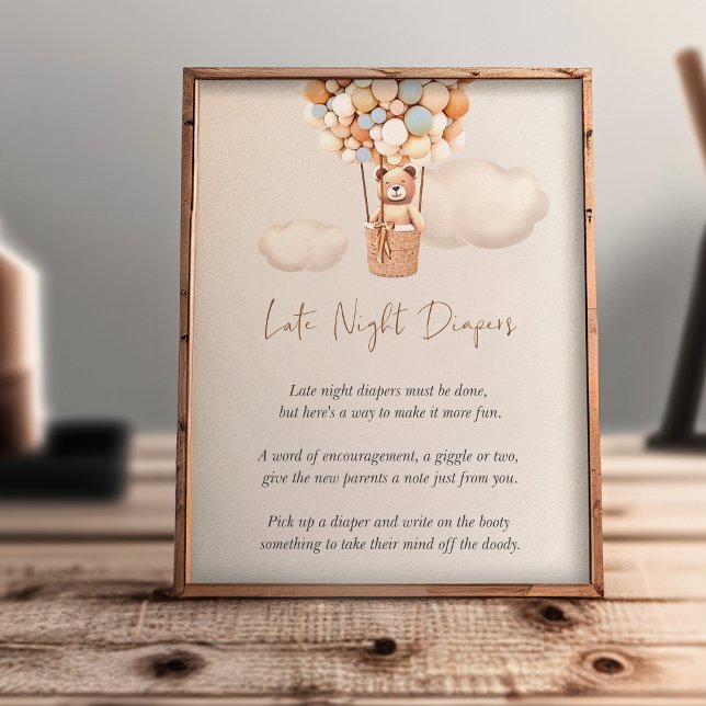 Papier Jeu de Baby shower d'ours - Diapositives nocturnes (Créateur téléchargé)