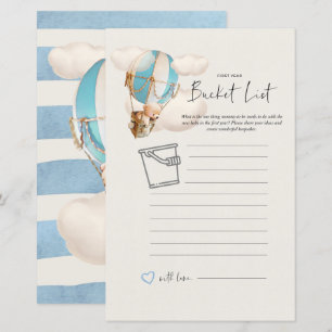 Papier Jeu de Baby shower d'ours - Liste de Bucket de pre