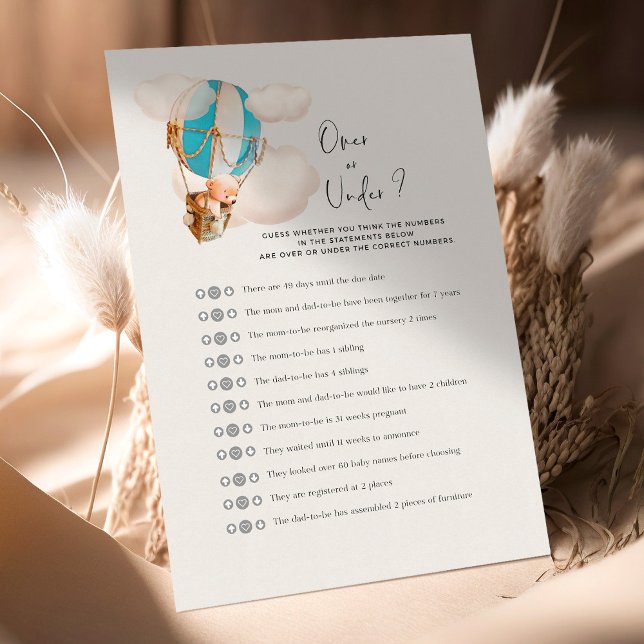 Papier Jeu de Baby shower d'ours - Plus ou moins? (Créateur téléchargé)