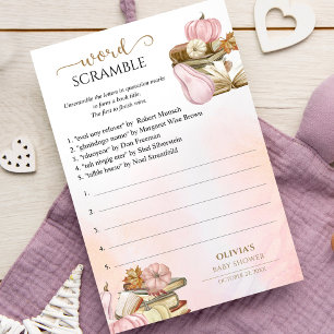 Papier Jeu de Baby shower du thème du livre Word Scramble