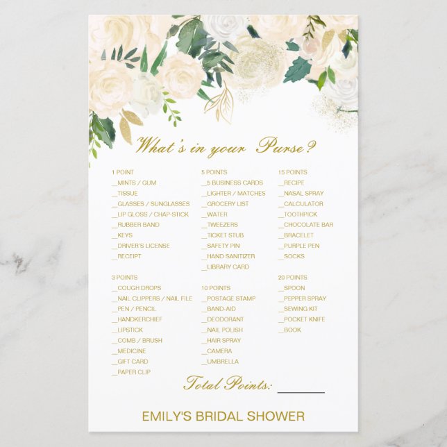 Papier Jeu de Baby Shower Editable 'Qu'est-ce qu'il y a d (Devant)