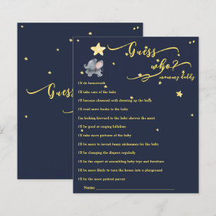 Papier Jeu de Baby shower Eléphant et Balloon mignon