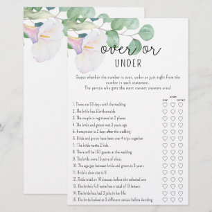 Papier Jeu de baby shower : Feuillage - Au-dessus ou en d