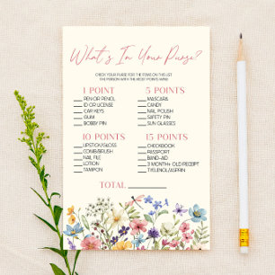 Papier Jeu de Baby Shower Fleur de Wildflower Qu'est-ce q