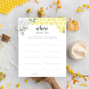 Papier Jeu de baby shower floral Où en étions-nous