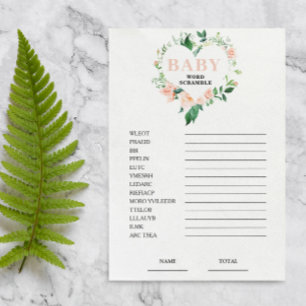 Papier Jeu de Baby shower Flore Peach