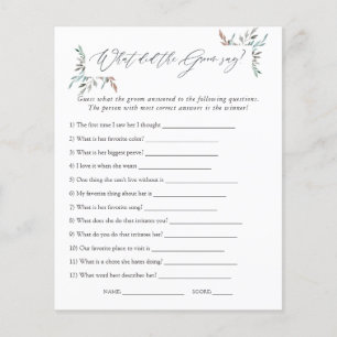 Papier Jeu de Baby Shower hivernal sur la verdure rustiqu