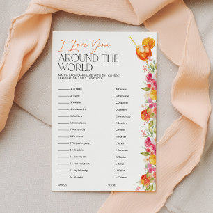 Papier Jeu de Baby Shower 'Je t'aime autour du monde'