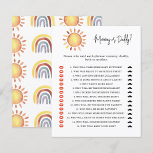 Papier Jeu de baby shower "Maman ou papa au soleil"